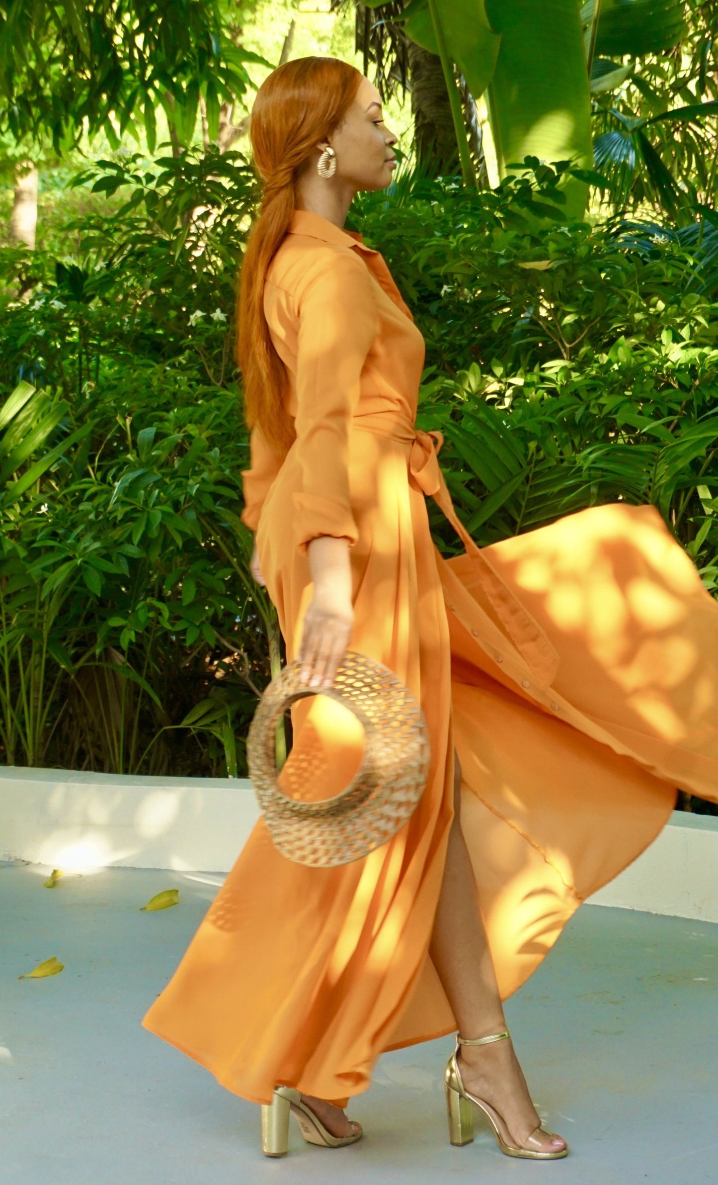 Summer Shirt Dress Orange