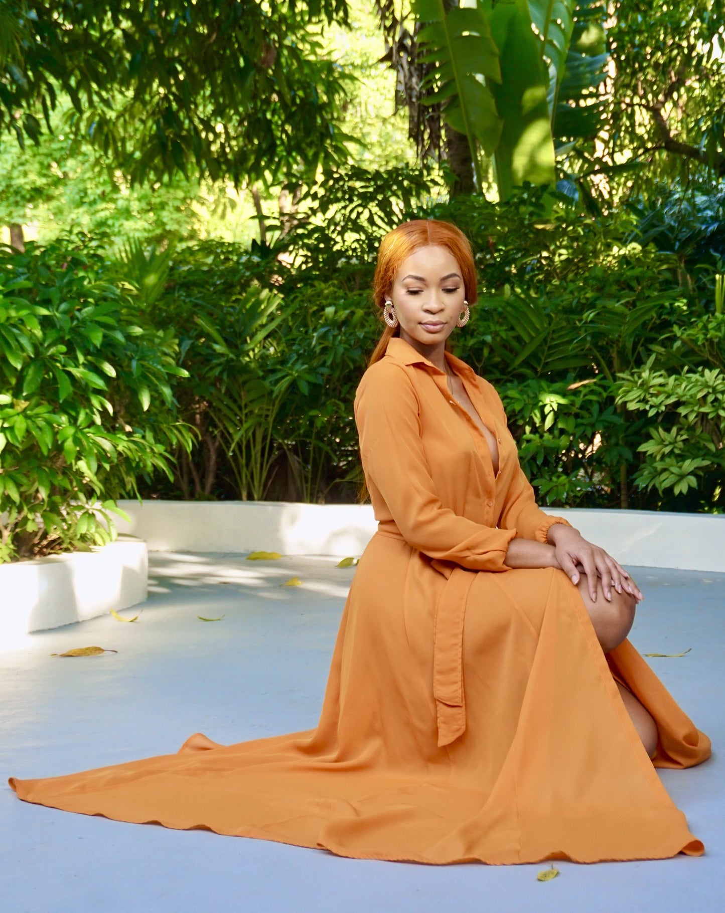 Summer Shirt Dress Orange