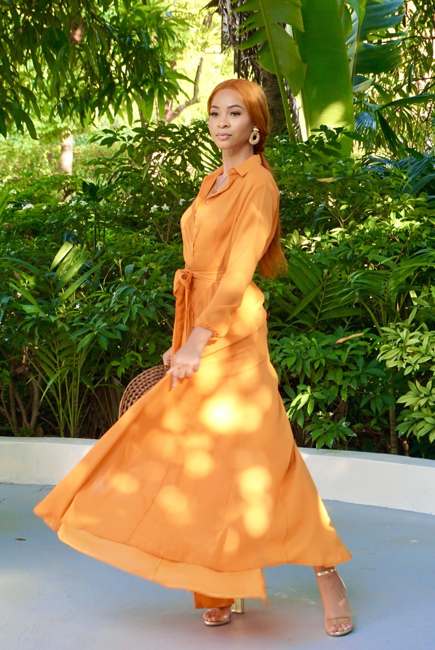 Summer Shirt Dress Orange