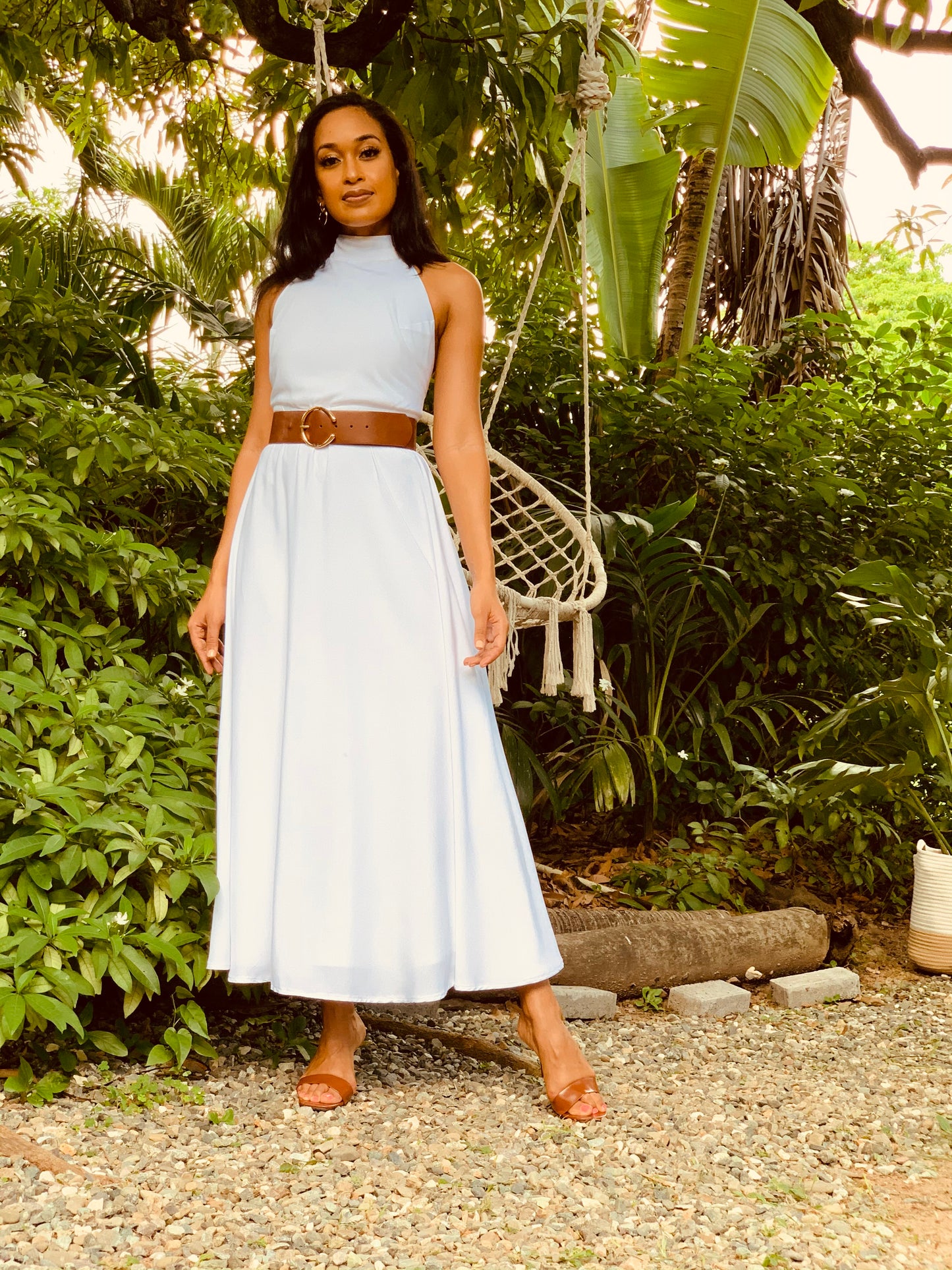 Mello White Dress Midi (Loose fit)