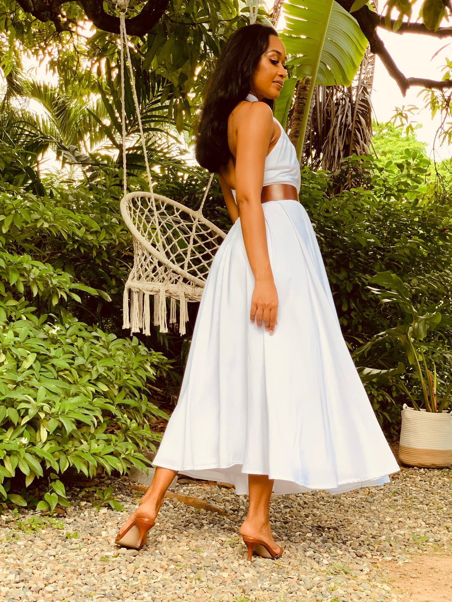Mello White Dress Midi (Loose fit)