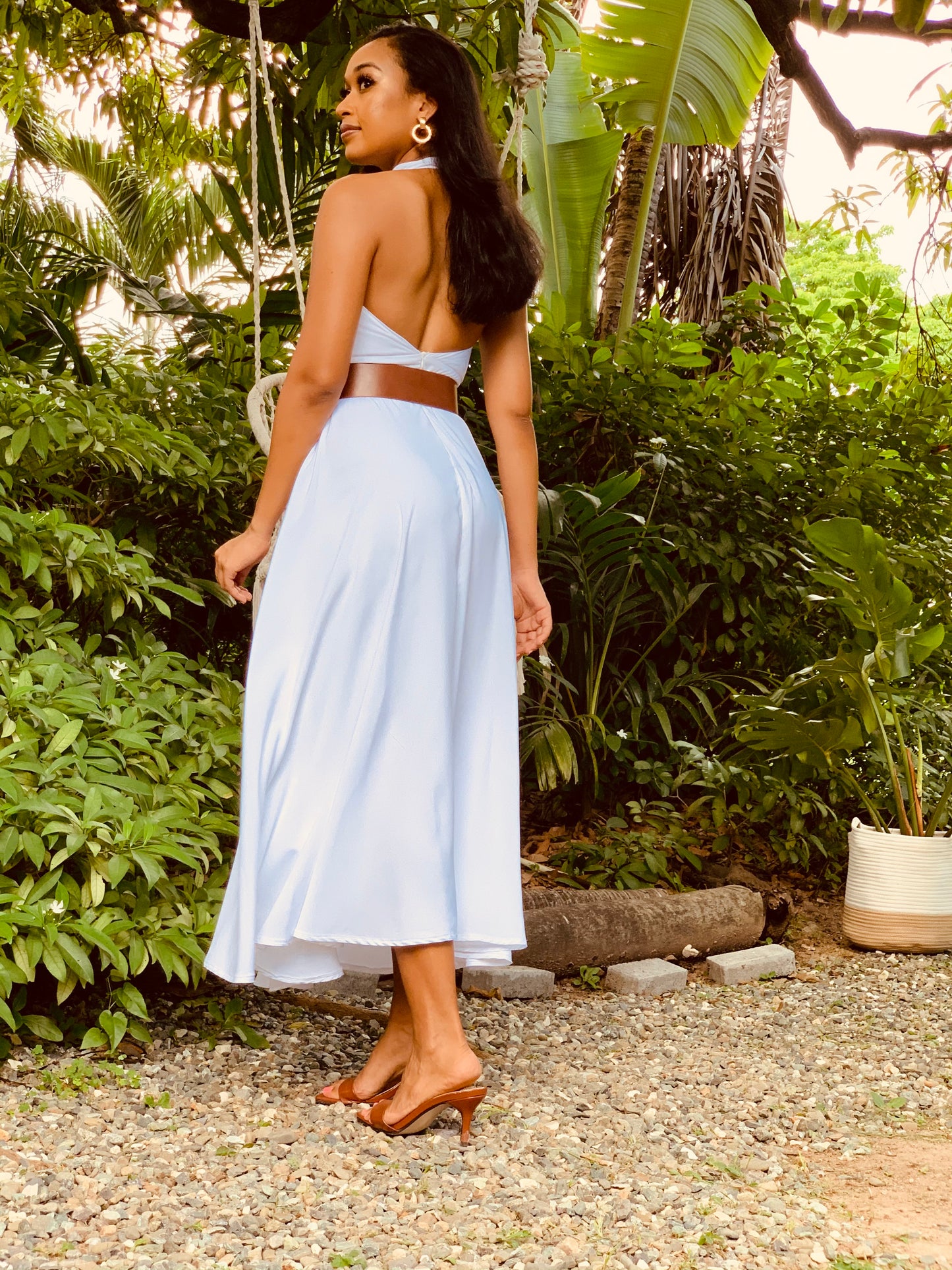 Mello White Dress Midi (Loose fit)