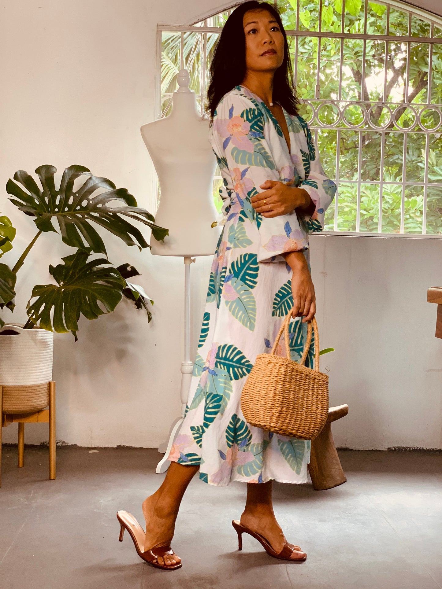 Teal Leaves Midi Set