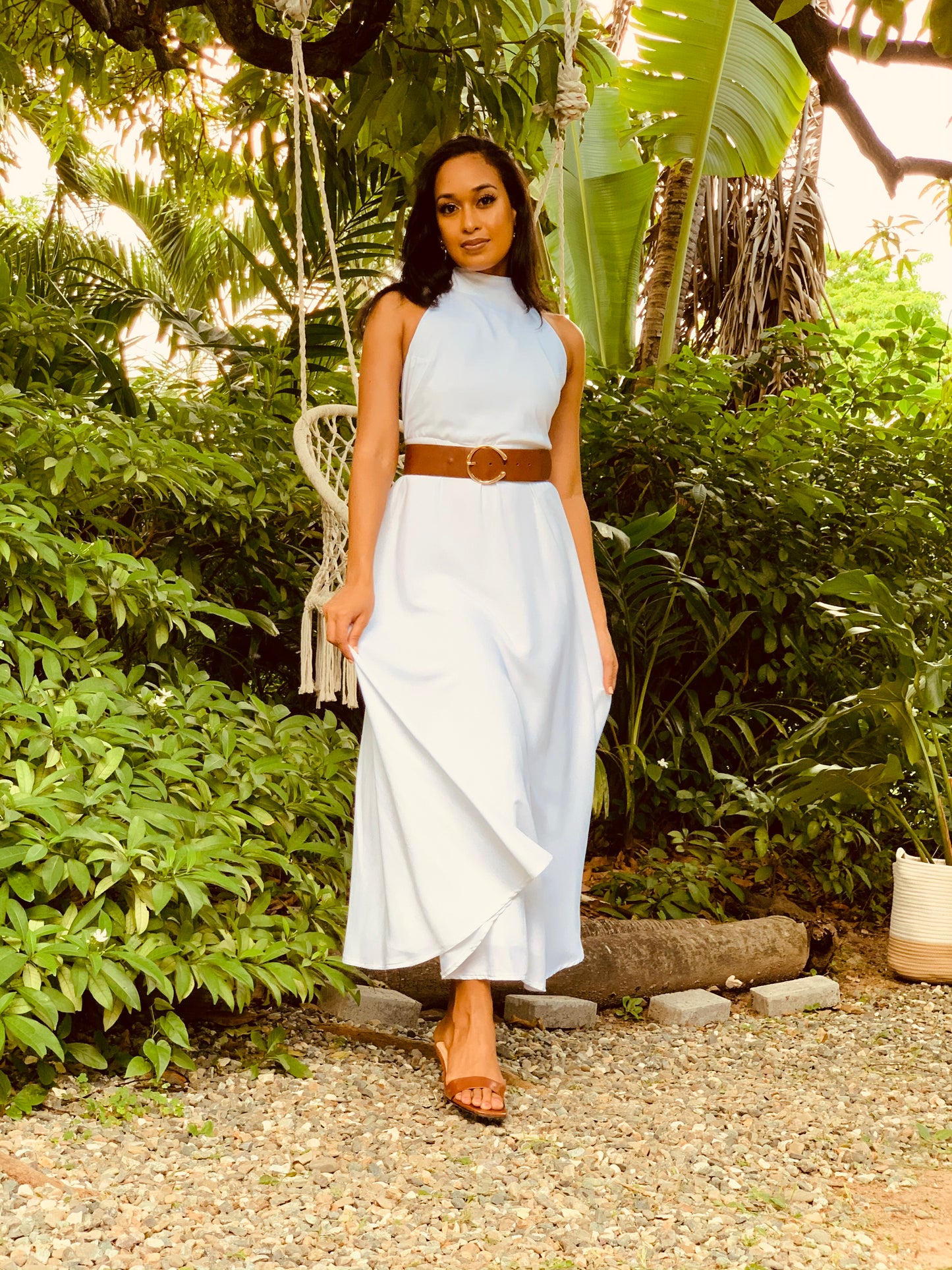 Mello White Dress Midi (Loose fit)