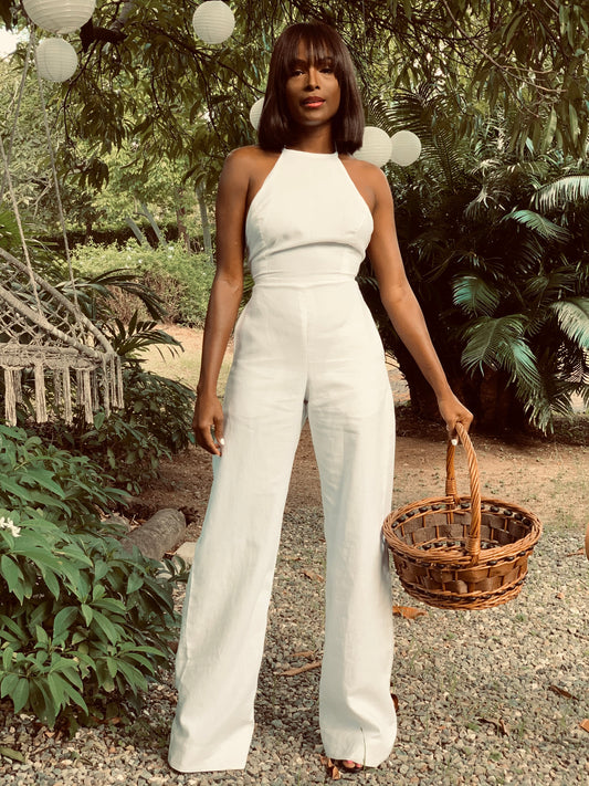 Linen Jumpsuit White