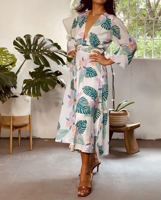 Teal Leaves Midi Set