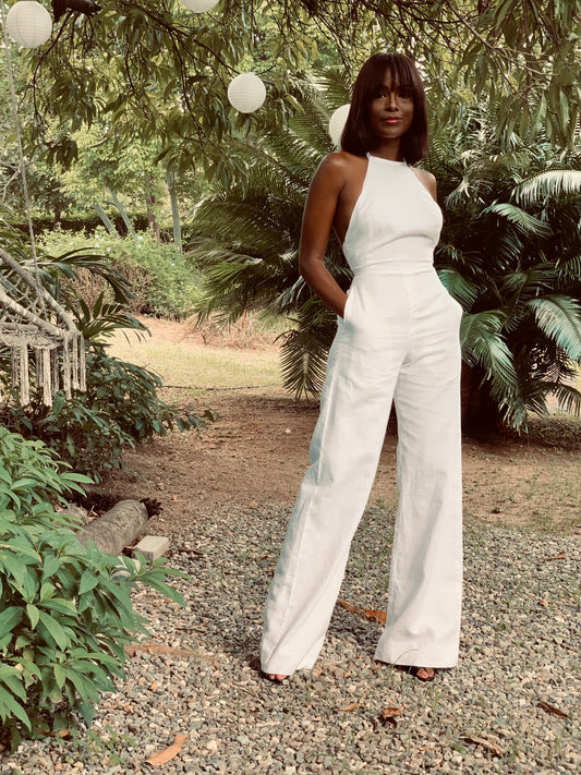 Linen Jumpsuit White